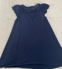 LOFT Dress Womens Small Navy Blue Crew Neck Collarless Sleeveless Pullover