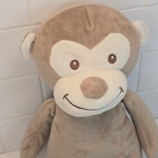 Walgreens Infant Safe Monkey Stuffed Animal Sitting Brown Beige Plush Toy 16 IN