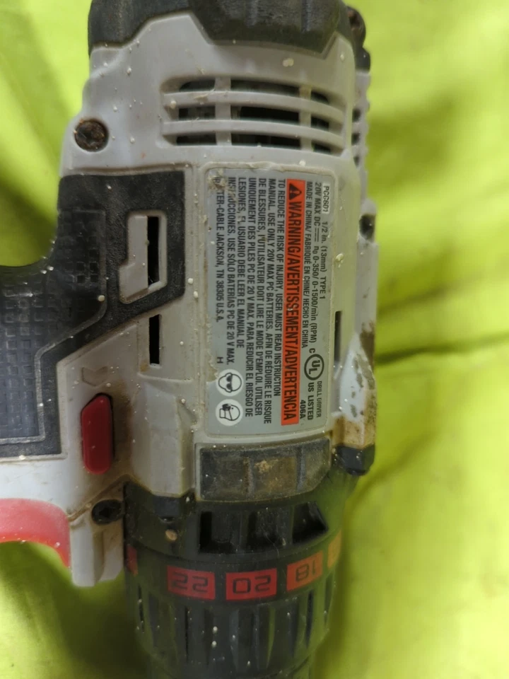 Porter Cable PCC601 Drill Driver 1/2" 13mm 20V Bare Tool Only Free Shipping  - Image 3 of 4
