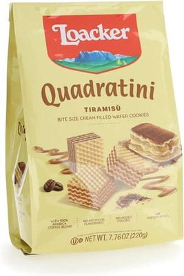 Loaer Quadratini Hazelnut Bite-Size Wafer Cookies, Crispy Wafers Crey