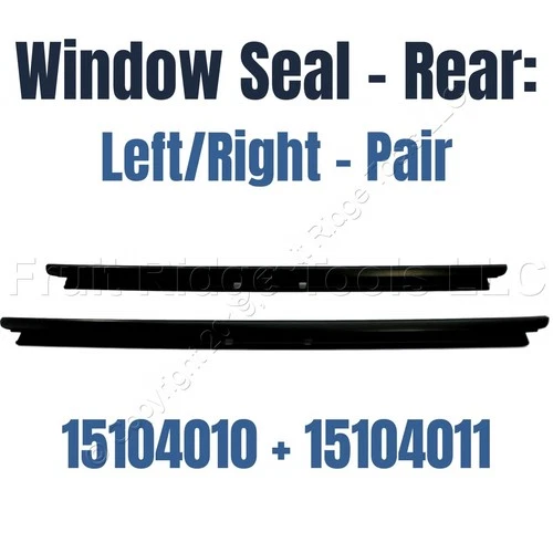 Pair GM OEM Outer Rear Window Glass Sealing Weather Strip Trim 15104010+15104011