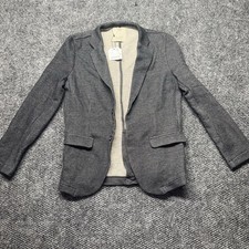 Zara Boys 13/14 Grey Knit Wear Blazer Jacket Tweed