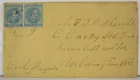 1860s CONFEDERATE CIVIL WAR COVER WITH PAIR OF 5 CENT STAMPS CSA #6 LONDON