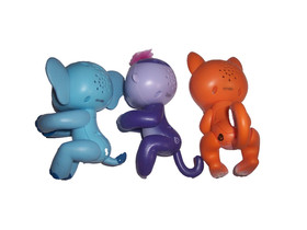 Fingerlings Interactive Gray/Blue Elephant Sloth Tiger Lot Of 3 Tested Works  T3