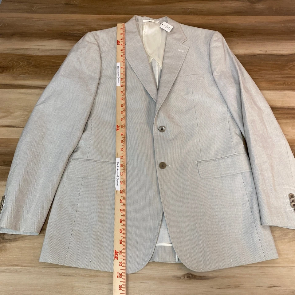 Blazer Theory Para Hombres 42L Mezzo Cordón Rayas Chaqueta Dos Botones Pana Foto 3 de 4