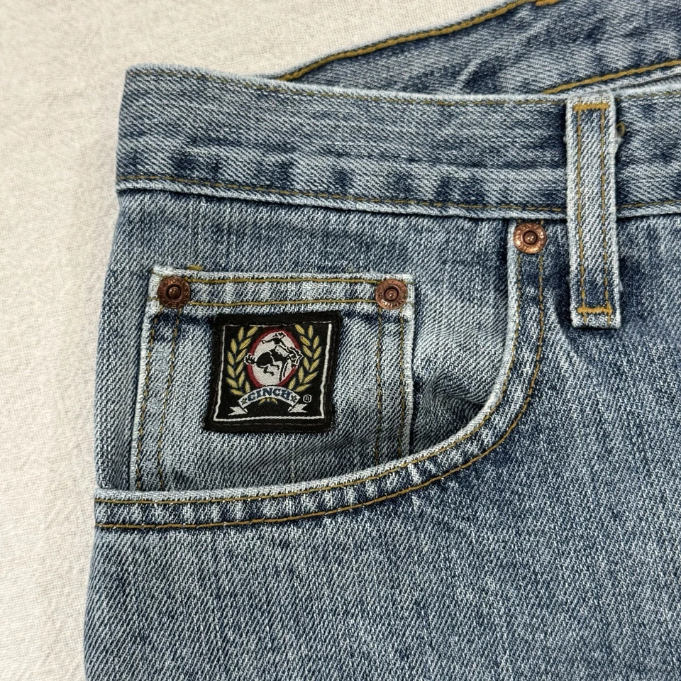 Jeans masculino CINCH Black Label tamanho 34x34 ajuste relaxado lavagem leve - M890633001 - Imagem 3 de 4