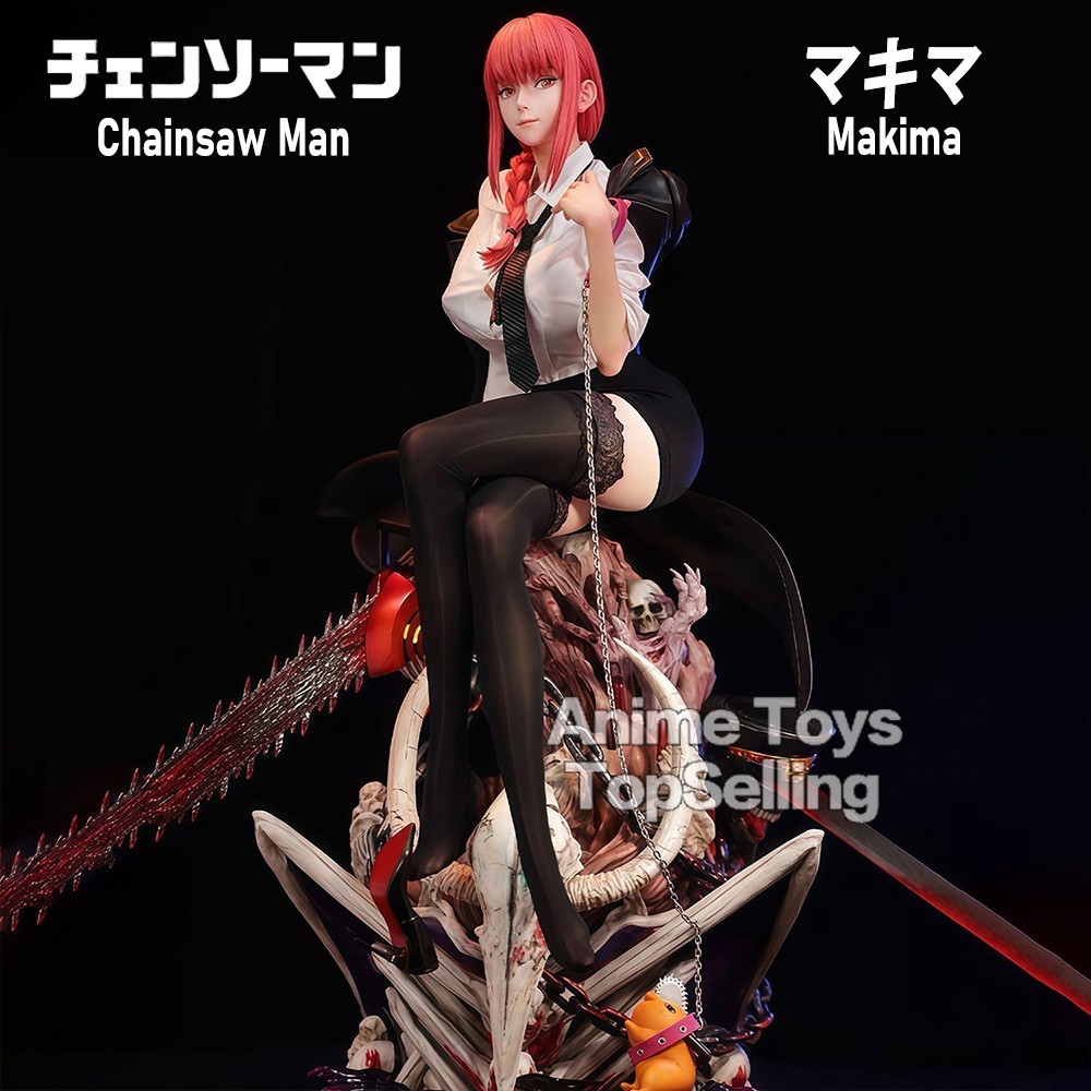 Figurine Makima Chainsaw Man 47cm | Statuette GK Géante avec Tenue Amovible
