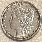 1889 P Morgan very good luster and good shine AU and nice free shipping Sigma ++