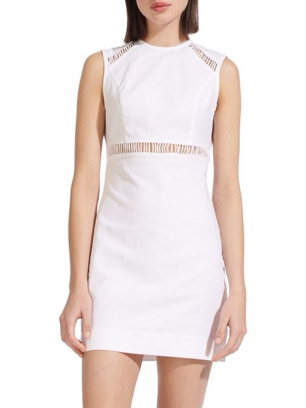 Staud Women’s Cricket White Linen Mini Dress Size 6 NWT $195