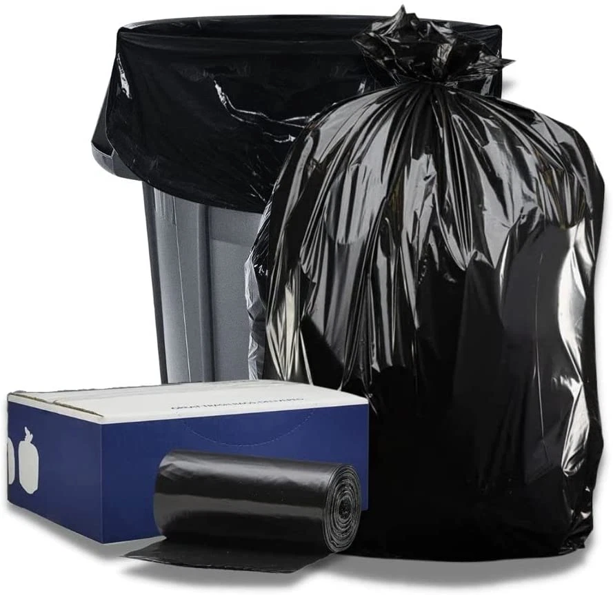 55-60 Gallon Trash Bags │ 1.5 Mil │ Black Heavy Duty Garbage Can