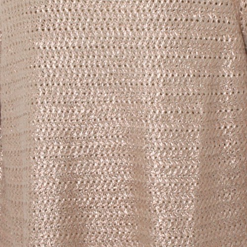 Chico's 3 Metallic Rose Gold Open Knit 3/4 Sleeve Cotton Blend Tunic Pullover XL - Picture 5 of 9