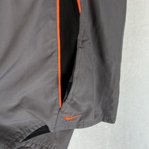 Nike Swim Trunks Board Cargo Shorts Mens Size Large Gray Orange Drawstring Surf - Picture 7 of 11