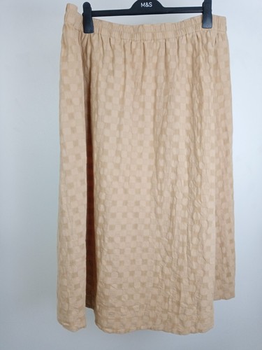 M&S Women's 2pcs Skirts Size 24 Beige Check Black NWOT F2 - Picture 5 of 10