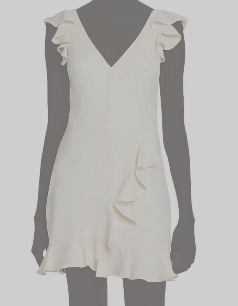 knee length dresses for ladies Amanda Uprichard Taylor Denim Skort Mini Dress in White main image 1