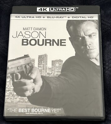 Jason Bourne 4K Ultra HD + Blu-Ray, NO DIGITAL, 2016, Matt Damon, MINT CONDITION