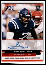 2022 Pro Set Draft #PSA-SW1 Sam Williams Autographs