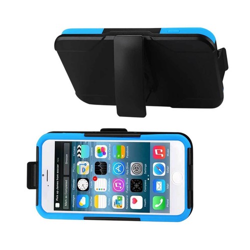 Reiko iPhone 6 Plus 3-in-1 Hybrid Heavy Duty Holster Combo Case in Navy Black | - Picture 2 of 4