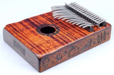 Coole Photo Flame Koa Kalimba (C Dur Stimmung), Daumen Piano m. 17 Metall Zungen