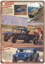 Vintage 1993 A M General Hummer Auto Ad Reproduction Retro Look Metal Sign A1348