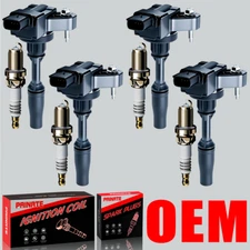4PCS OEM Ignition Coil & Iridium Spark Plug For Cadillac ATS CTS 2.0L 2.5L UF680