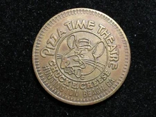 1981 25c CHUCK E CHEESE TOKEN * BRASS * PIZZA TIME THEATRE * HUNTINGTON BCH, CA