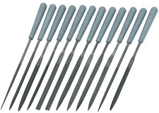 12 Precision NEEDLE FILE SET VaRieTy small Carbon Steel 6" Files ABS Poly Handle