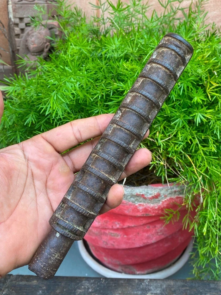 Antigua daga de maza de hierro forjado a mano de 1700 cabeza de maza Foto 2 de 4