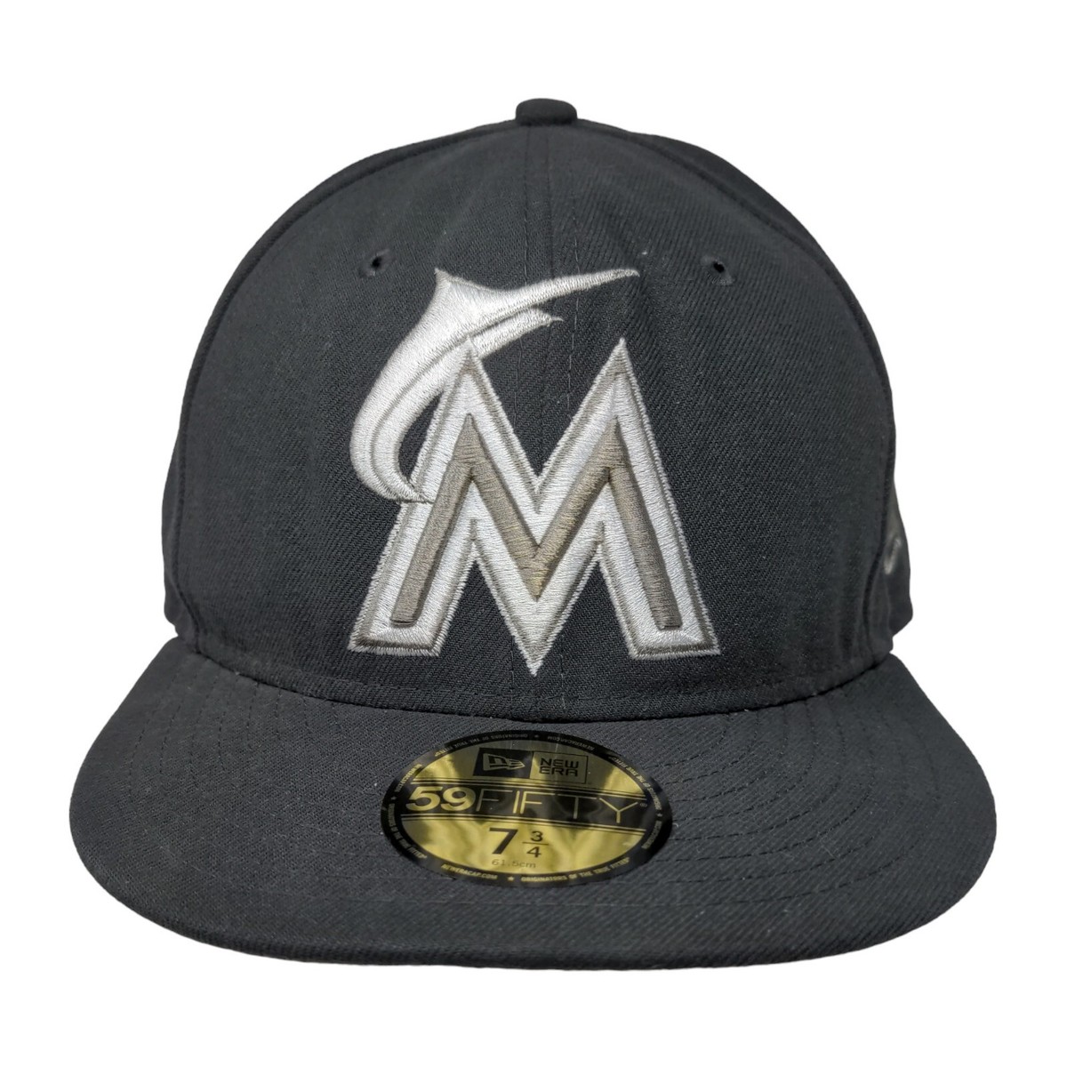 New Era Men's Fitted Hat Gray 7 3/4 Embroidered Florida