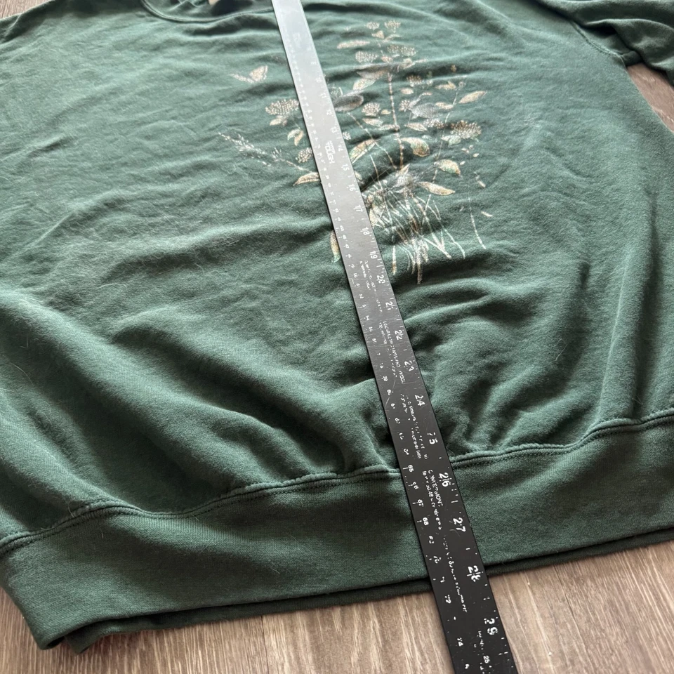 Moletom Nature Floral Borboleta Hippie Cottage Aconchegante Feminino - Tamanho 1X Verde - Imagem 4 de 4