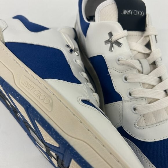 Jimmy Choo Blue and White Florent Eric Haze Poggy Low-Top