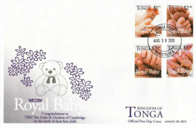 [SJ] Tonga Royal Baby Prince George Alexander Louis 2013 Teddy Bear Toy (FDC)