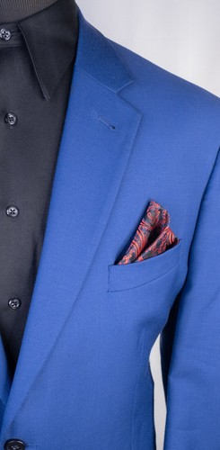 Jos A Bank 1905 Blue Solid Wool Tailored 2-Button Sport Coat Blazer Sz 46R NWOT - Picture 4 of 14