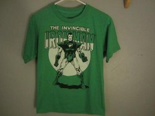 NEW MARVEL COMICS IRON MAN YOUTH M MEDIUM GREEN SHIRT