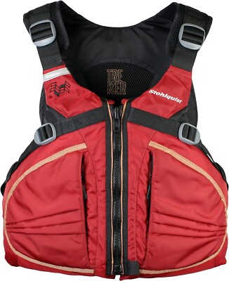 Stohlquist Men Trekker Mesh Back Lifejacket PFD Red LG/XL 40in 46in