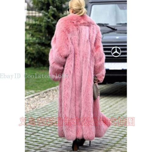 New Artificial Fur Coat Pink Fur Coat Women's Long Imitation Rabbit Fur Coat - Picture 3 of 16