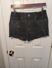 Aeropostale Black High Rise Shorty Shorts size 8