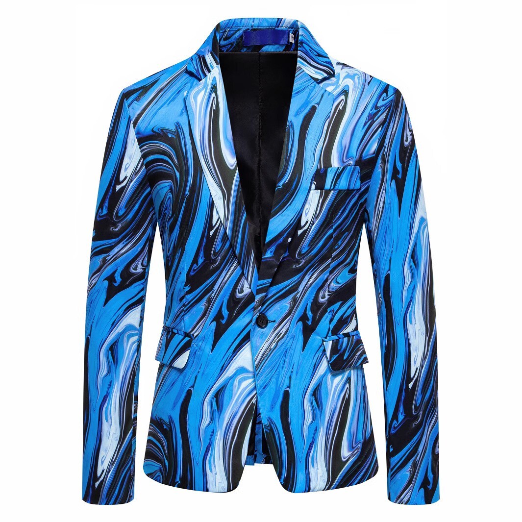 Tuta uomo slim fit tuta performance monofila un bottone giacca tuta stampata