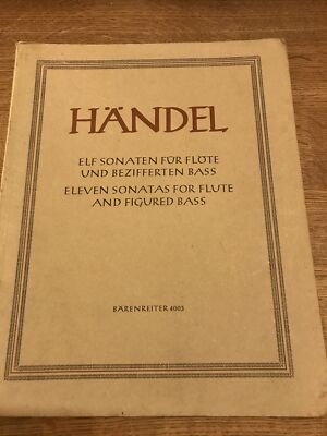 Händel: 11 Sonaten für Flöte & figürlichen Bass. Partitur.Zwei Bände Barenreiter 4003 Ed.