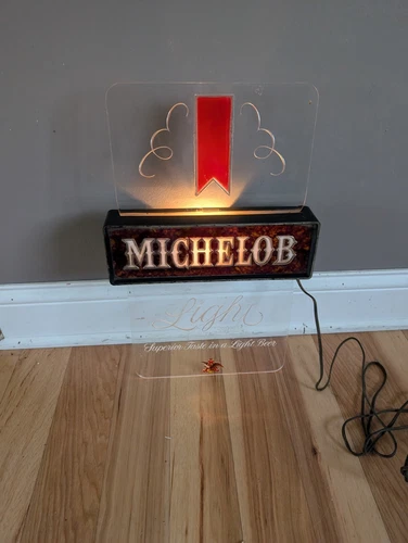 Vintage Michelob Beer Distillery Bar Display Wall Light Sign Working.