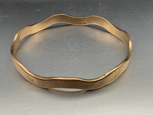 Early 20thC 9ct Gold Wavy Bangle Bracelet Cornelius Desormeaux RD 682054 1922. - Picture 19 of 21