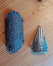 2 alte Steuerkopfschilder von Gritzner, Durlach und Bauer , Oldtimer,  Fahrrad
