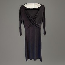 Ann Taylor Dark Brown Crossover Twist Front Sheath Dress Stretch Womens Size 6