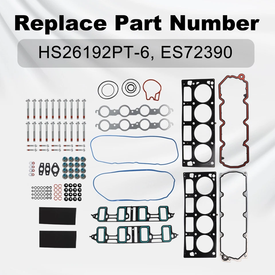 Juego de pernos de cabeza + junta de colector de admisión / escape para Chevrolet Cadillac GMC Foto 4 de 4