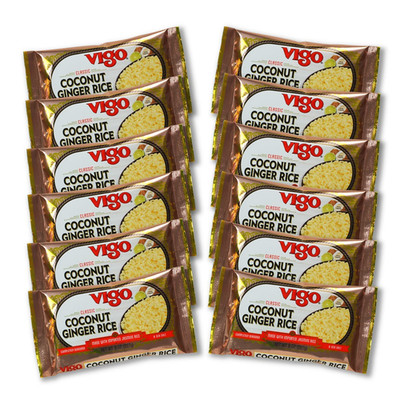 Coconut Ginger Jasmine Rice Seasoned 8oz Bags Pack 12 Gluten Free