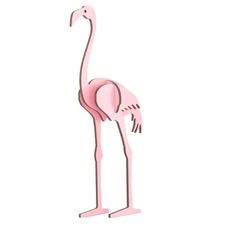 Little & Wood: Woodlet: Medium - Flamingo - Pink, 3D Wooden Kit-Set, Ages 6+