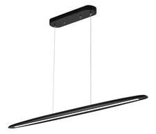 51" Black Wood LED Pendant Light, Dimmable 36W Dining Room Chandelier Fixture