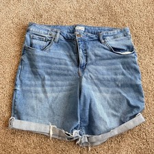 Ava Viv Jean Shorts Distressed Cuffed Plus Size 20W Light Wash