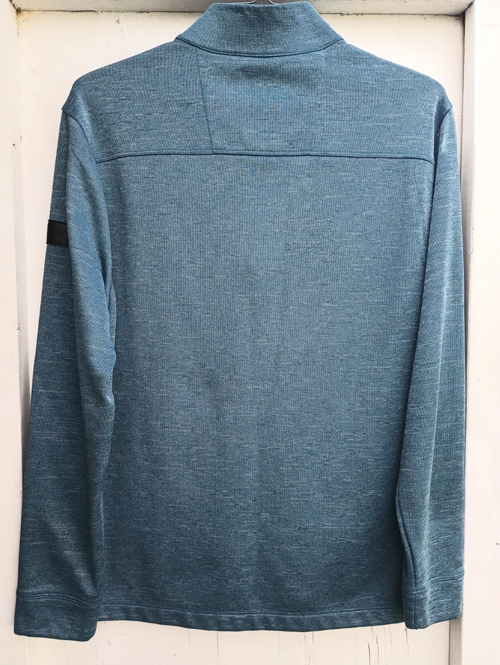 Pullover para hombre Greg Norman azul media cremallera manga larga grande ropa activa golf Foto 2 de 4