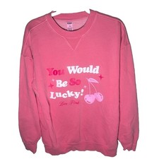 PINK Victoria's Secret Cherry Graphic Print Fleece Crewneck Pullover M