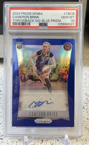 2024 Prizm WNBA Cameron Brink RC Auto Blue Prizm PSA 10 GEM MINT Throwback Sig